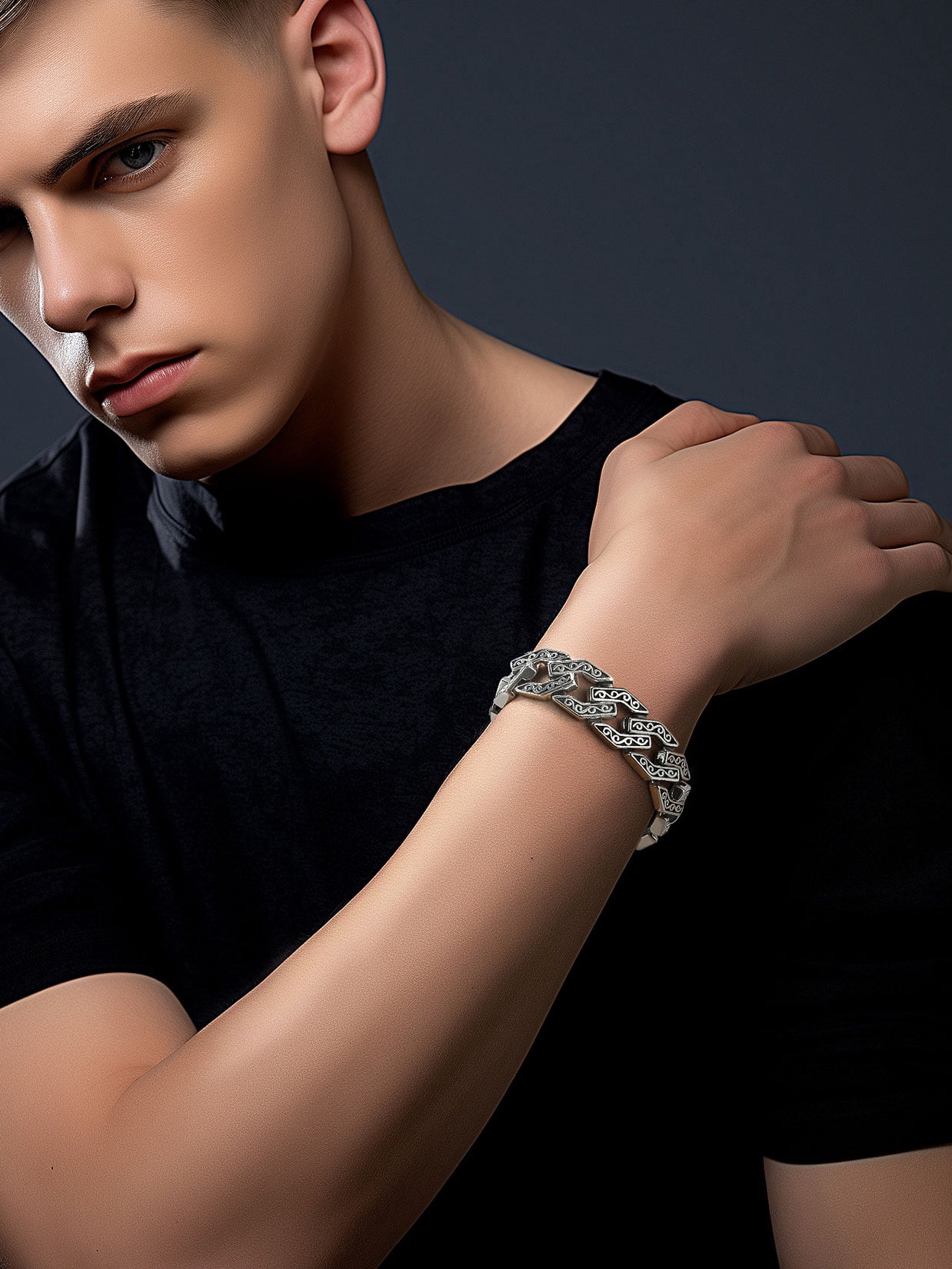 ChainsProMax Men Celtic Knot Bracelet, 316L Stainless Steel Mens Jewelry Gift, 16mm Width, 7.5"-9"