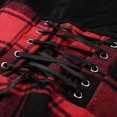 thumbnail image 2 of EIMELI Mode Femmes Robe Asymétrique à Manches Longues Col Rond Lacé Tartan Imprimé à Carreaux, 2 of 6