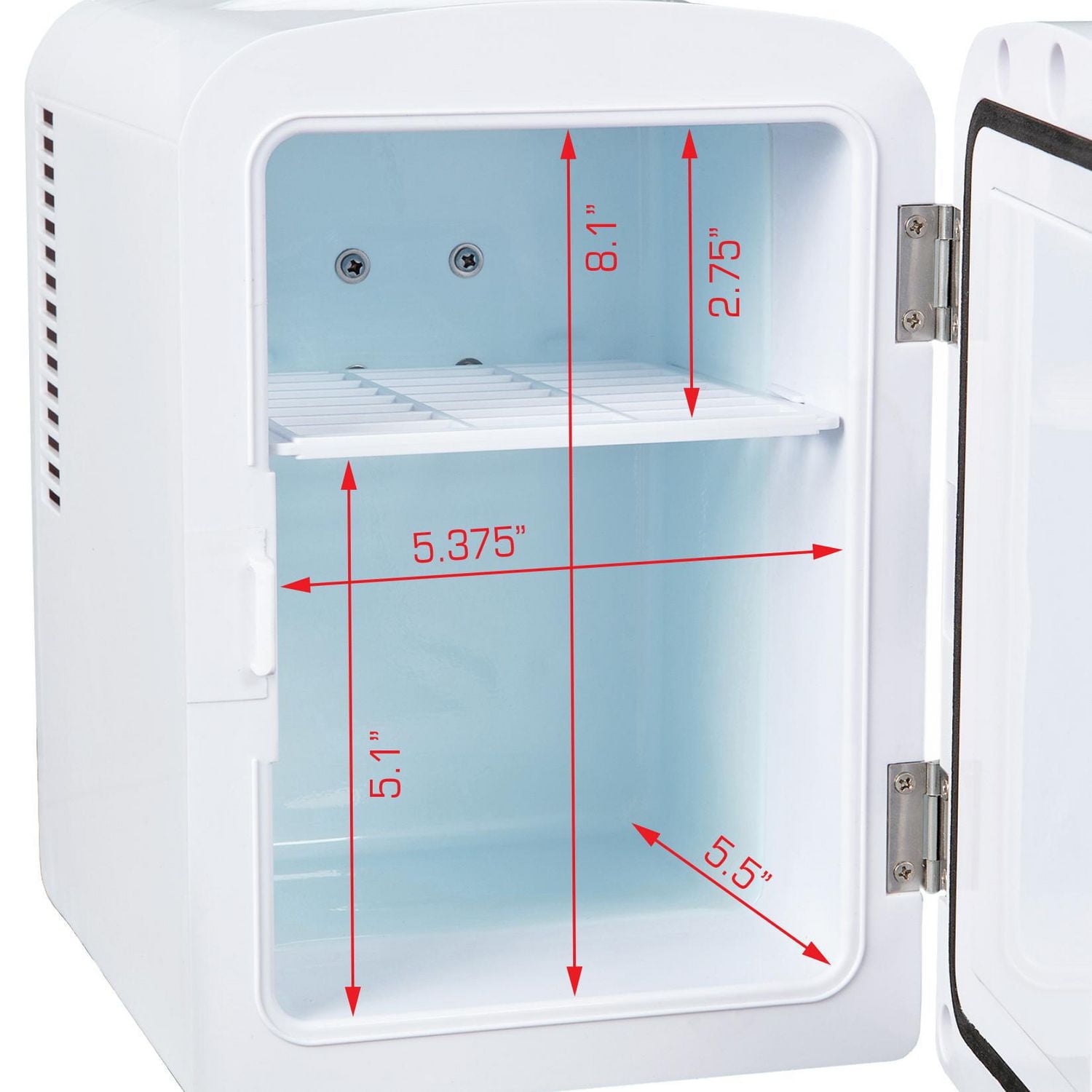 Koolatron Mirrored LED Cooler/Fridge, 4L (4.2 Quarts) for Cosmetics, Beverages, Food, or Medicines