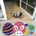 thumbnail image 2 of Hearth & Gear Easter Rabbit Bunny Eggshell Shaped Bunny Rug 31 Light Rugs for Living Room Small Room Rug Bedroom Soft Rug Large Blanket for Couch Cute Blankets for Women Knit Blanket Knit Throw, 2 of 6