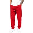 thumbnail image 6 of WULMLEO Men's Tapered Jogger Sweatpants Drawstring Waist with Pockets Cotton Athletic Lounge Pants Red L, 6 of 9