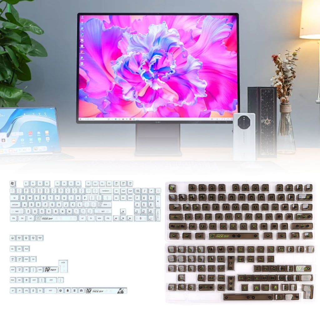 Customizable Keycaps Set for Switches, 61/68/75/84//98/104/108 Mechanical Keyboards Caps