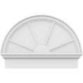 thumbnail image 3 of Ekena Millwork 28"W x 20-3/4"H x 2-3/4"P Half Round 4 Spoke Architectural Grade PVC Combination Pediment, 3 of 7
