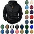 thumbnail image 4 of Fmbrln Hoodies for Men Quarter Zip Up Long Sleeve Hooded Sweatshirts Cargo Pullover Tops with Pockets, 4 of 4