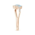thumbnail image 3 of ANGARA Natural Oval Aquamarine Three Stone Bypass Ring with Diamonds in 14K Rose Gold for Women (Size-4x3mm) | March Birthstone, Anniversary, Jewelry Gift for Women | Natural Aquamarine Ring, 3 of 9