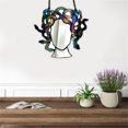 thumbnail image 3 of Hanging Stained Glass Mirror Creative Wall Mounted Mirror Pendant For Home, 3 of 4