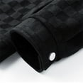 thumbnail image 4 of YueHuiYing Men's Checker board Turn Down Collar Jacket Casual Snap Button Pocket Outerwear Long Sleeve Hoodless Coat, 4 of 9