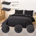 thumbnail image 3 of Jessy Home Black Quilt Set Queen/Full Size Lightweight Microfiber Bedspread Coverlet Set, 3 of 8