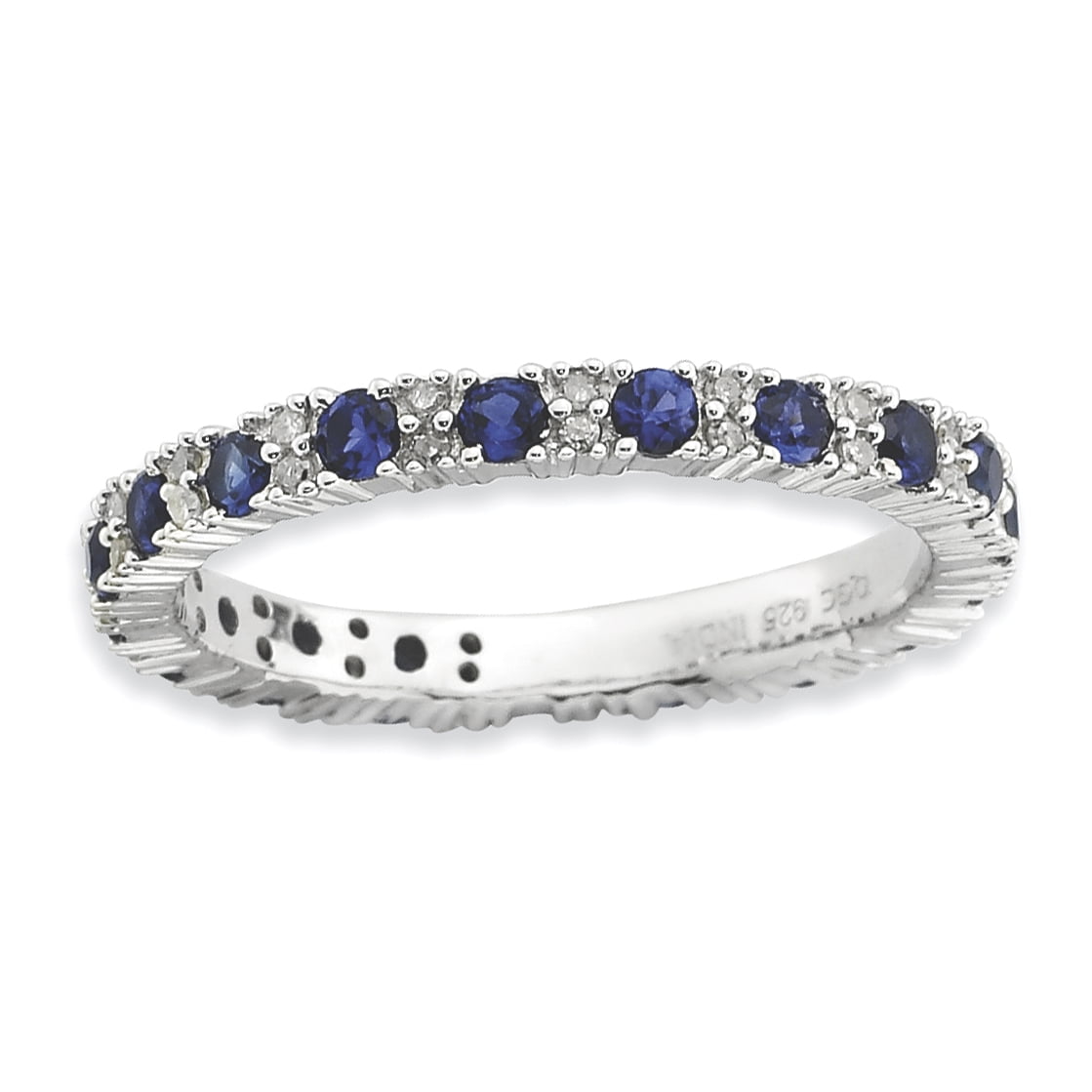 Sapphire Eternity Ring Jewelry Best Seller Sterling Silver Stackable Expressions Polished Cr