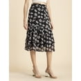 thumbnail image 2 of Moomaya Printed Layered Skirt For Women, Elastic Waist, Tiered Chiffon Midi Skirt, 2 of 8