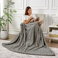 thumbnail image 3 of Fuebueo Sherpa Fleece Throw Blankets for Couch - Decorative Grey Throw Blanket with Stylish Pattern for Couch Sofa Living Room and Bed-All Season Blanket, 3 of 8