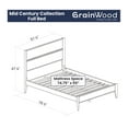 thumbnail image 4 of Grain Wood Furniture Mid Century Solid Wood Platform Bed, Full Size, Brushed Walnut, 4 of 10