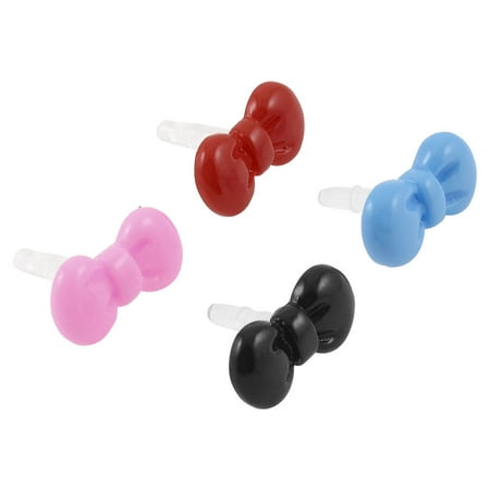 Ear Jack Mobile Phone Speaker Unique Bargains 4 Pcs Plastic Bowknot 3.5mm Earphone Dust Proof Ear Cap Jack Plug for Cell Phone ()