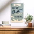 thumbnail image 2 of Love You To Ocean City, New Jersey And Back, Beach Sentiment, Light Blue Birch Wood Wall Sign (12x18 Rustic Home Decor, Ready to Hang Art), 2 of 5