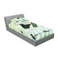 thumbnail image 2 of Ambesonne Green Fitted Sheet & Pillow Sham Set, Grunge Baseball Pop Art, Twin, Green Yellow, 2 of 2