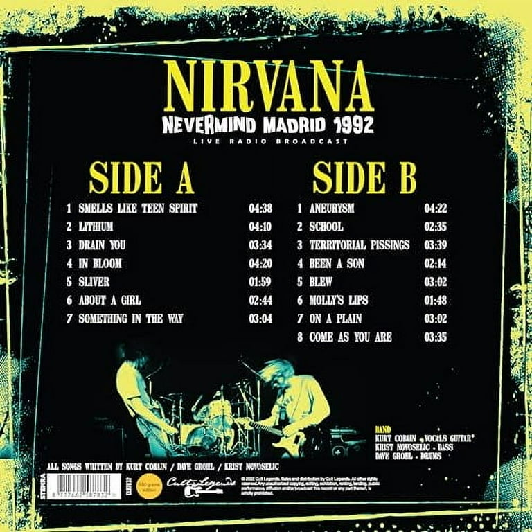 【11月末まで】NIRVANA NEVERMIND MADRID 1992 Nevermind Madrid 1992 NIRVANA Vinyl - Walmart.com