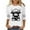 White, variant on QUNYINEY Red Women Shirts 3/4 Sleeve Cow Print Crew Neck Casual Tops Drop Shoulder Loose Pullover T-Shirts Women's Tops