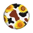 thumbnail image 2 of Easygdp Sunflower Cow Automobile Tire Dust Cover, 14-17in Spare Tire Cover Universal Fit for Trailer, Car, Truck, SUV, Jeep - 16 inch, 2 of 9