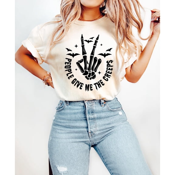 People Give Me The Creeps T-Shirt, Hands Shirt, Witch Vibes Shirt, Spooky Season Shirt, Skull T-Shirt, Horror