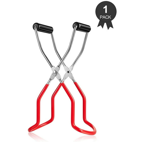 Falleo Clearance Canning Jar Lifter with Grip Handle Canning Tongs Stainless Steel Anti Scalding Anti Slip Wide Mouth Clip for Kitchen Restaurant