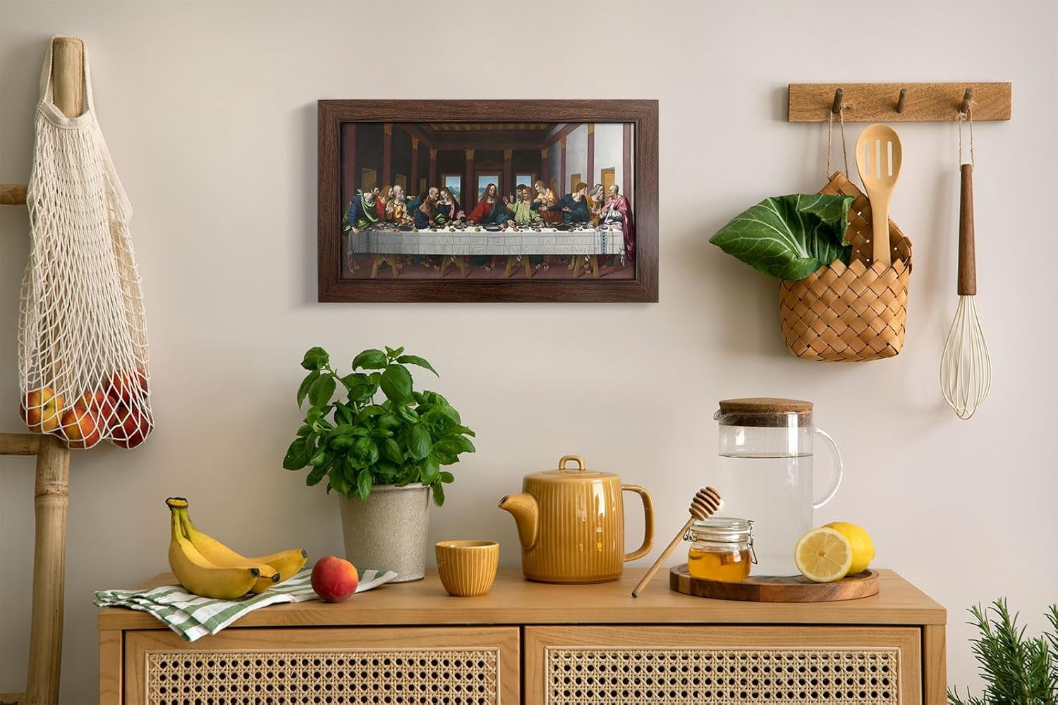 SYDposter Christian Art Last Supper Wall Art Religious Wall Decor Christian Poster Jesus Decor Leonardo Da Vinci the Last Supper Christian Canvas Wall Art Jesus Painting for Dining Room 11*18/