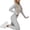 Gray, variant on Women's Long Sleeve Zip Front Bodycon Jumpsuit Athletic Slim Fit Tracksuit