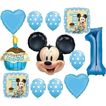Mickey Mouse Party Supplies Babies 1st Birthday Balloon Bouquet Decoration