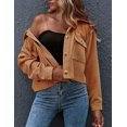 thumbnail image 2 of Women's Fashion Cropped Button Down Corduroy Shirt Shacked Jackets, 2 of 7