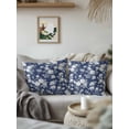 thumbnail image 3 of 1 Pack Outdoor Pillows Waterproof, Spring White Floral Indoor/Outdoor Throw Pillows with Inserts, Navy Blue Farmhouse Vintage Flowers Decorative Pillow for Patio Furniture Chairs Couch, 3 of 8