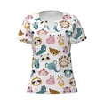 thumbnail image 3 of Naloa Cartoon Animals Print T-Shirts Short Sleeve V Neck Tees for Women Fashion Tops Trendy Lightweight Soft Casual Summer Outfits Clothes, 3 of 5