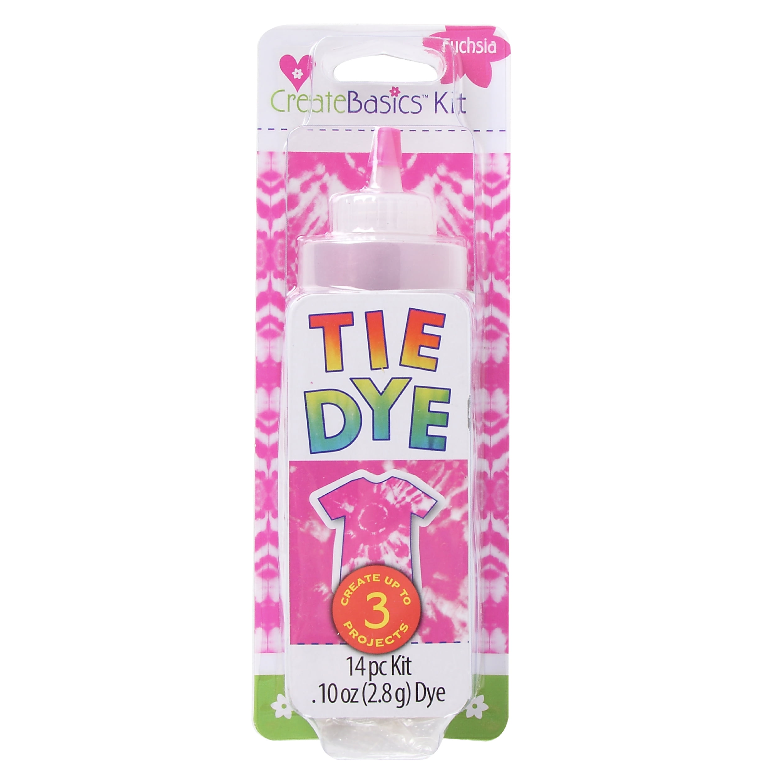 (3 pack) Create Basics Fuchsia Tie Dye Kit - 1 Color, 4 fl oz, Fabric Dye