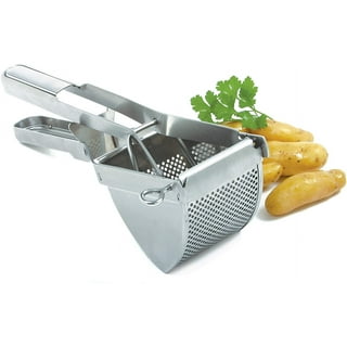 Social Chef Hand Held Potato Masher - Professional Stainless Steel