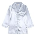 thumbnail image 4 of 9M-13T Girls Boys Silk Satin Pajamas Set All Seasons Kids Toddler Button-Down Long Sleeve and Short Sleeve Loungewear Sleepwear PJS, 4 of 10