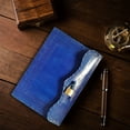 thumbnail image 5 of Jaald 10" Leather Journal Blank Notebook Handmade Travel Diary with Lock Writing Bullet Journal Christmas Gift Blue Sketchbook for Artists, 5 of 8