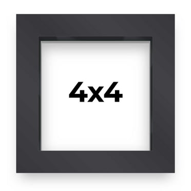 4x4 In Shadowbox Gallery Wood Frames - Black DEEP Shadow Box Frame with a Display Depth of 3/4" -