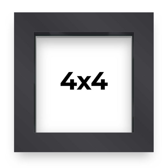4x4 In Shadowbox Gallery Wood Frames - Black DEEP Shadow Box Frame with a Display Depth of 3/4" -