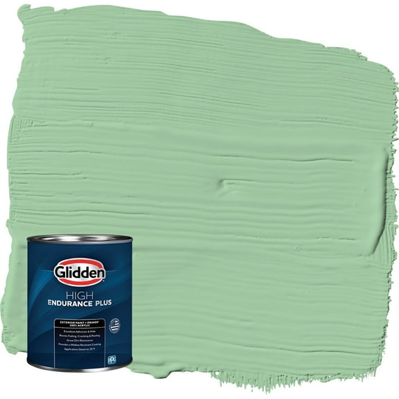 Glidden HEP French Market / Green Semi-Gloss Exterior Paint with Primer, 1 Quart