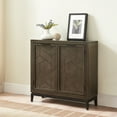 thumbnail image 3 of Leick Home Emmett 3 Tier Mixed Metal and Wood Entryway Storage Cabinet, Riverstone/Matte Black, 3 of 13