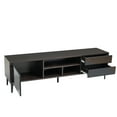thumbnail image 5 of uhomepro TV Stand for TVs up to 70", Living Room Entertainment Center with RGB LED Lights and Storage Shelves Furniture, High Gloss TV Cabinet Console Table, Quick Assemble, Dark Brown+Black, 5 of 13