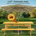 thumbnail image 6 of Tabaray 8 Person Wooden Picnic Table, Outdoor Camping Dining Table with 2 Built-in Benches for Garden Courtyard BBQ, 6 of 10