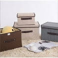 thumbnail image 6 of Topboutique Foldable Storage Boxes with Lid and Handles, 2 Pack Cotton and Linen Storage Bins and Baskets Organizer,Storage Bins for Nursery, Closet, Bedroom, Home,10.3" x 7.5" x 6.4",Khaki, 6 of 7