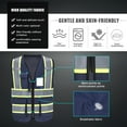 thumbnail image 5 of AYKRM XSmall Navy High Vis Reflective Safety Vest for Women Men Security Pocket Zipper, 5 of 5