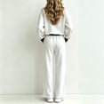 thumbnail image 4 of Qiggri Women's 2 Piece Set Color Block Crew Neck Sweatshirt Elastic Waist Wide Leg Pants Lightweight Co‑Ord Tracksuit with Side Pockets for Coffee Run Daily Errands XL, 4 of 5