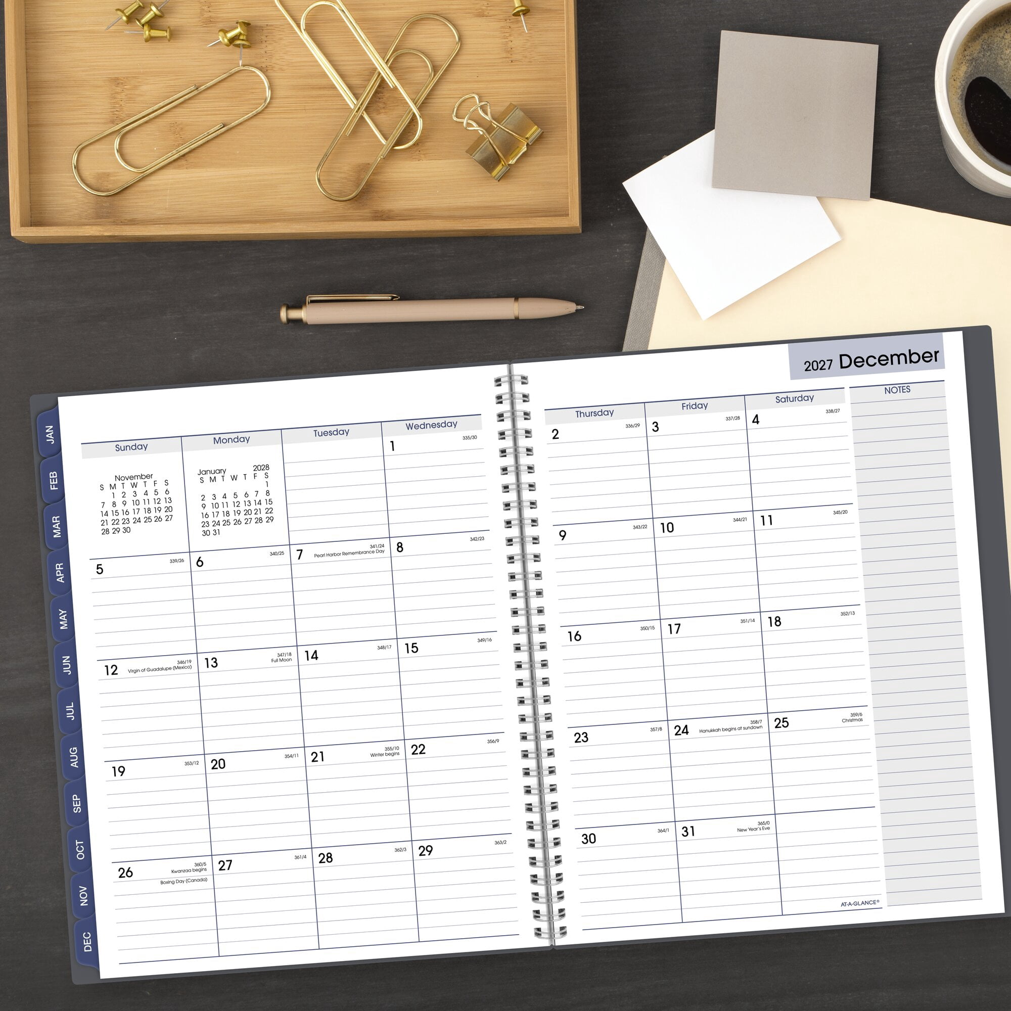 AT-A-GLANCE DayMinder 2027 Weekly Monthly Appointment Book Planner Gray Large 8