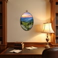 thumbnail image 4 of Canvas Wall Art Scenic Blue Ridge Parkway Appalachians Smoky Mountains Spring Modern Oval Framed Canvas Prints Vintage Wall Hanging Decor for Home Decorations 8.6"x11.4", 4 of 7