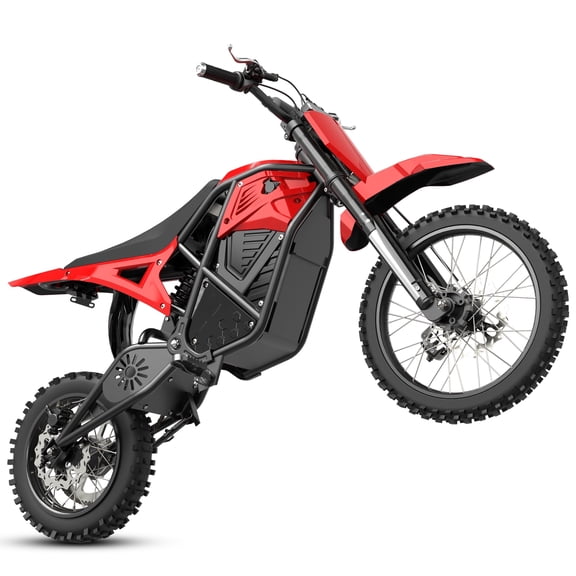 ESKUTE Novamini Electric Dirt Bike for Teens & Adults, 3500W Peak Mid-Drive Motor, 38 MPH Off-Road E-Bike, 48V 23Ah Battery, 14"/12" Wheels, Hydraulic Dual Shock Suspension Red, UL2849