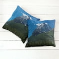 thumbnail image 2 of Ambesonne Mountain Throw Pillow Cover 2 Pack, Snowy Peaks Trees Park, 24", Green Blue White, 2 of 6