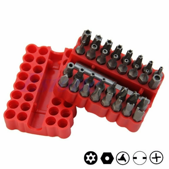 33Pcs Security Bit Set Drill Star Hex Spanner Screwdriver with Holder New