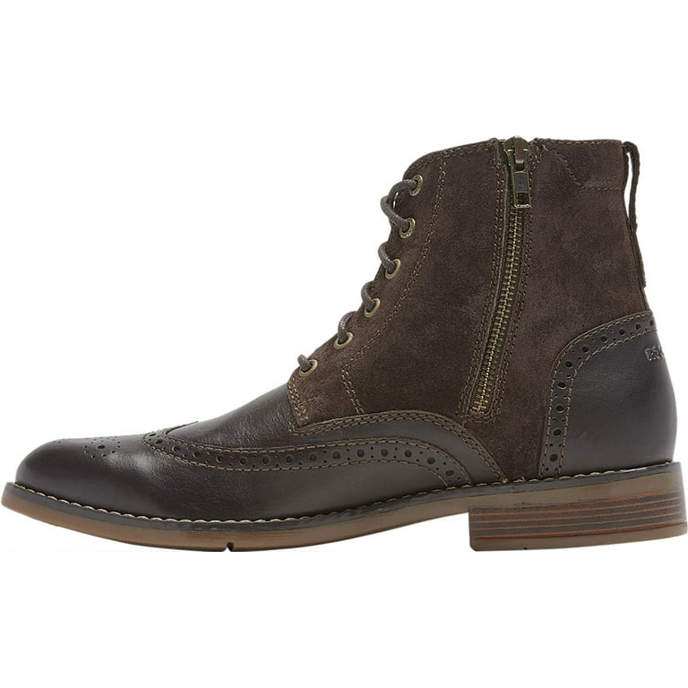 Men s Rockport Colden Wingtip Ankle Boot Dark Bitter Leather 10.5