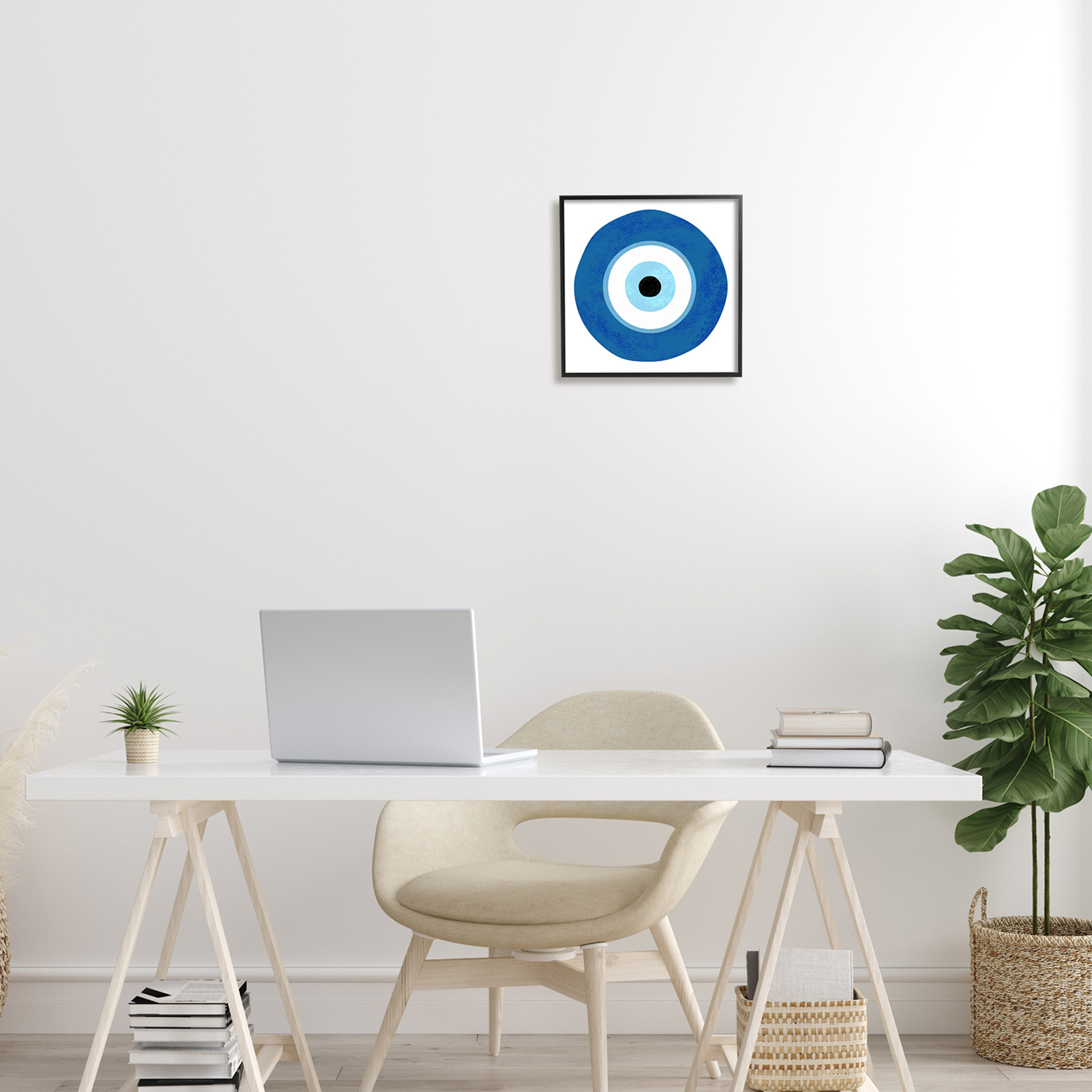 Stupell Industries Eye Centric Bold Blue Abstract Circular Dominant Shapes, 12 x 12, Design by Ziwei Li